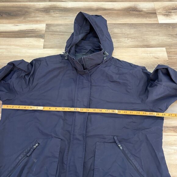Lands' End Jacket Mens 1X Navy Blue Full Zip Hooded Lined Midnight - Picture 8 of 9
